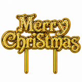 Christmas Cake Toppers Xmas Decorations Festive Yule Log Cupcake Pudding Picks
