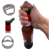 thumb ring bottle opener in use