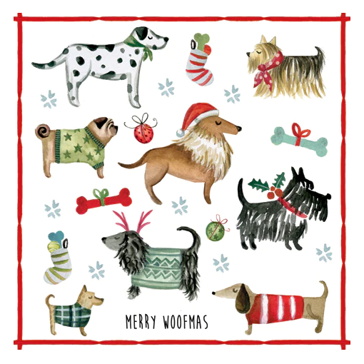 Christmas tableware Dog Napkins