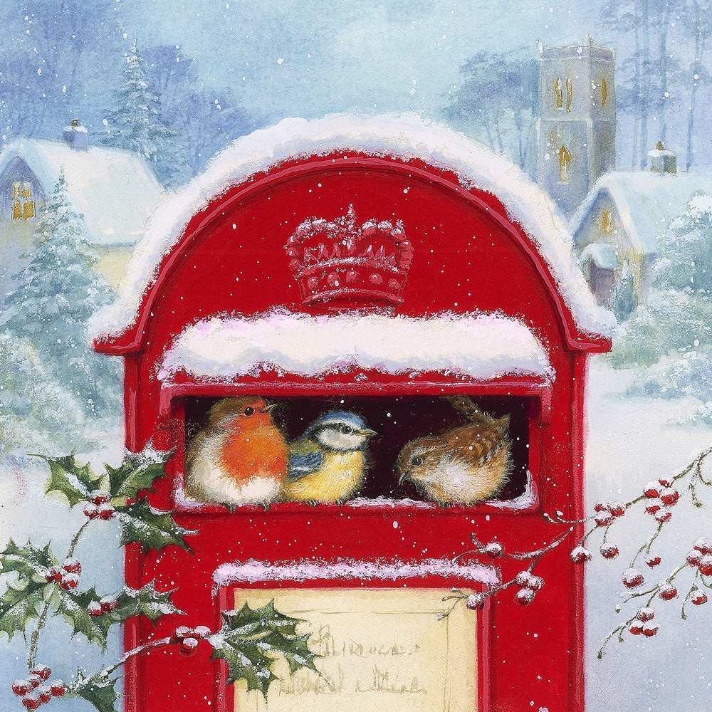 Christmas Tableware robin postbox napkins