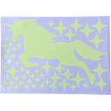 unicorn and stars glow in the dark wall stickers a4 sheet