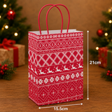 Christmas Gift Bags With Handles Red Nordic Paper Party Bag