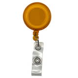 orange round retractable id badge holder keyring