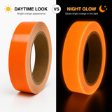 Orange Glow In The Dark Sticky Tape 20mm x 10 metre Roll Self Adhesive Luminous