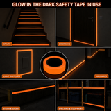 Orange Glow In The Dark Sticky Tape 20mm x 10 metre Roll Self Adhesive Luminous