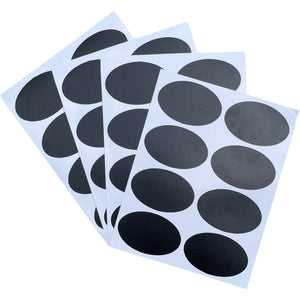 Oval chalkboard sticker labels in black