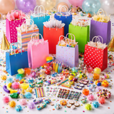 Purple Party Gift Bag With Handles Small Present Loot Favours Paper Bags