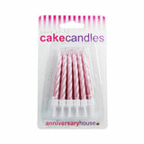 pack of 12 pearescent pink cake candles