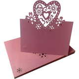 pink heart place cards