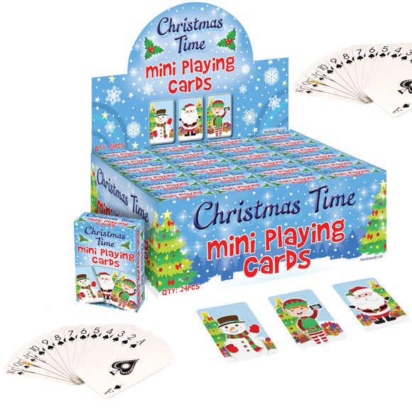 Mini Christmas playing cards for stocking filler or party bags.