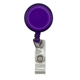 purple round retractable id badge holder keyring