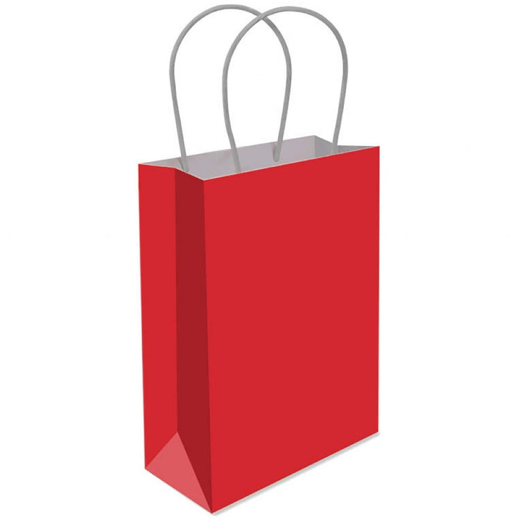 Red Party Gift Bag With Handles Small Gift Present Loot Favours Paper Bags