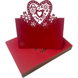 red heart place cards for valentines day