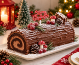 Merry Christmas Cake Topper Decoration Red & White Yule Log Cupcake Festive Sign