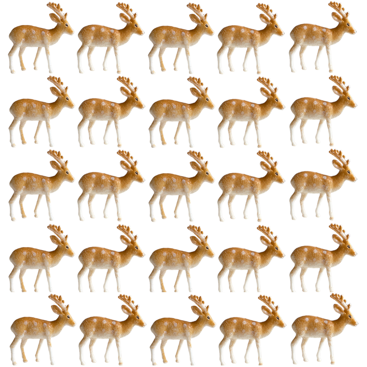 Reindeer Cake Topper Christmas Yule Log Cupcake 4cm Winter Decoration 1-24pc