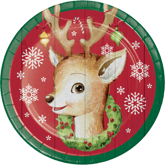 Reindeer Christmas party plates