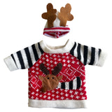 Christmas bottle cover reindeer jumper and topper