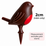 Robin Christmas Cake Topper Mini Plastic Yule Log Cupcake Bird Decoration 1-24pc