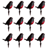 Robin Christmas Cake Topper Mini Plastic Yule Log Cupcake Bird Decoration 1-24pc