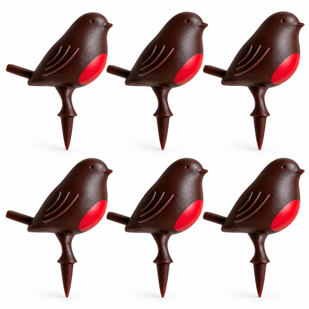 Robin Christmas Cake Topper Mini Plastic Yule Log Cupcake Bird Decoration 1-24pc
