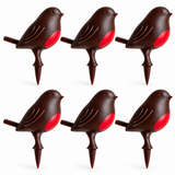 Robin Christmas Cake Topper Mini Plastic Yule Log Cupcake Bird Decoration 1-24pc