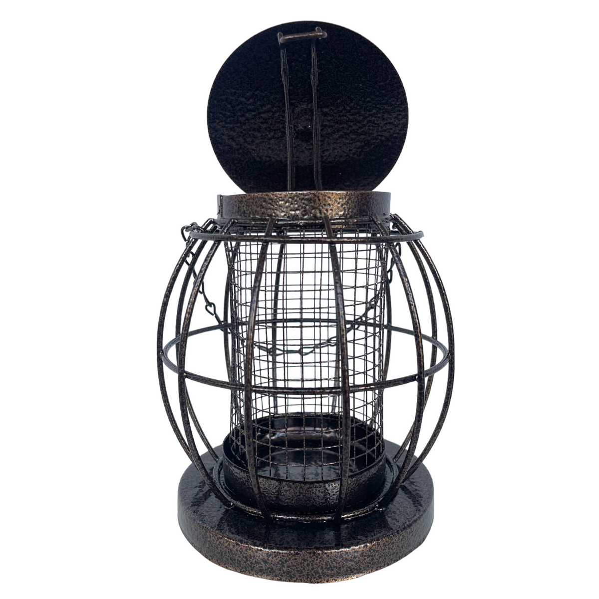Small caged bird nut feeder