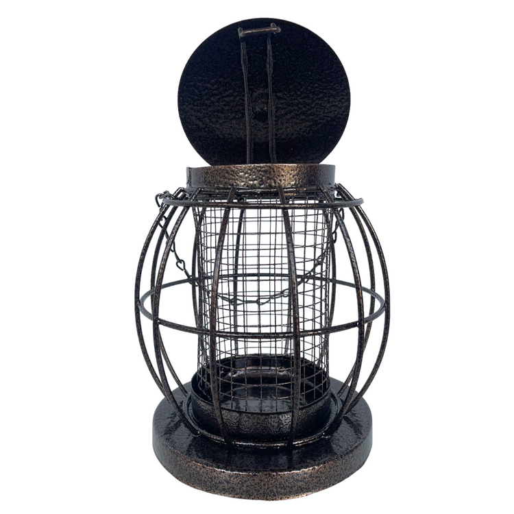 Small caged bird nut feeder