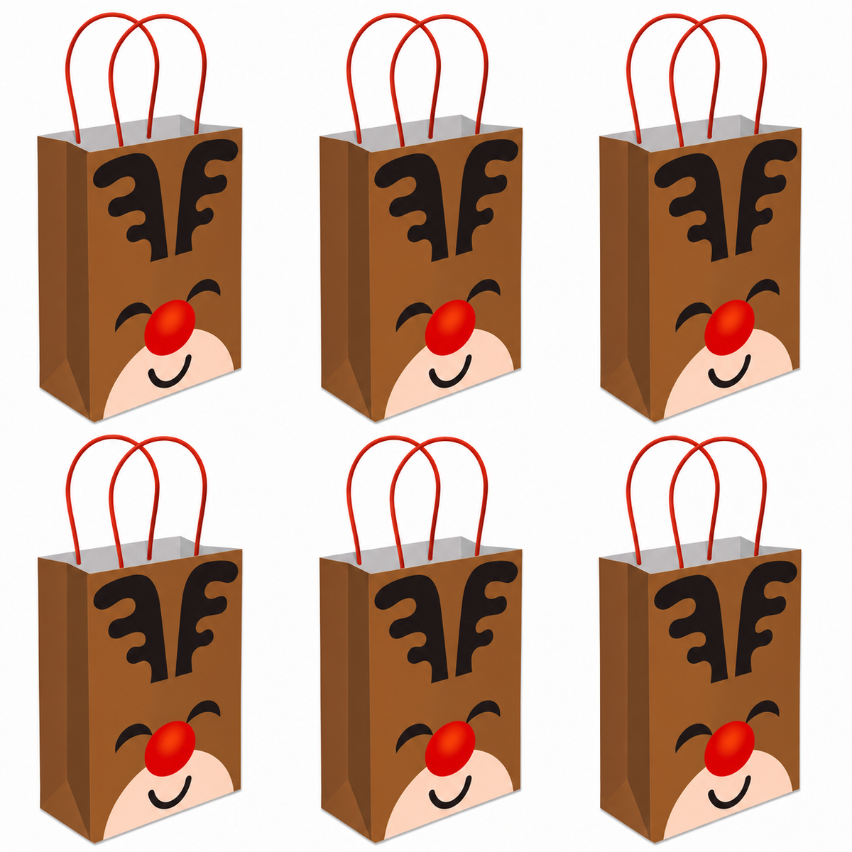 Christmas Gift Bags With Handles Rudolph Paper Party Bag