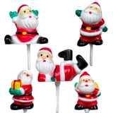 pack of 5 christmas santa cake toppers