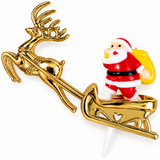 Christmas Cake Toppers Xmas Decorations Festive Yule Log Cupcake Pudding Picks