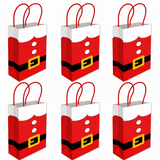 Christmas Gift Bags With Handles Red Santa Paper Party Bag