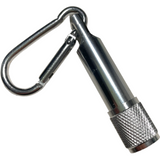 Silver LED Torch with carabiner clip