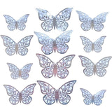 Silver butterfly 3d wall stickers