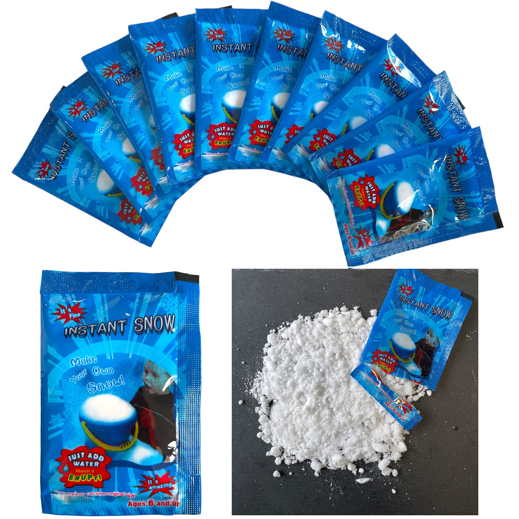 Playlearn 125g Instant Snow Powder - Instant Magic Snow Fake Party
