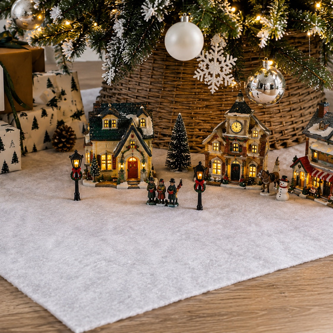 Fake Snow Blanket Artificial Nativity Village White Snow Christmas Decoration