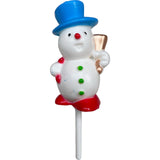 christmas blue hat snowman cake topper