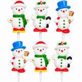 Christmas Cake Toppers Xmas Decorations Festive Yule Log Cupcake Pudding Picks