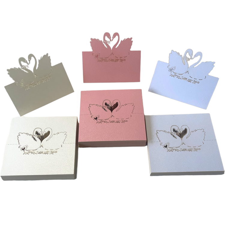 Swan Place Cards for Wedding Guest Names or Table Numbers