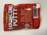 Red package of Extreme Bouncing Putty with text and a barcode on a white background