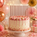 16 Extra Tall Candles & Holders 18cm Birthday Party Cake Topper Decoration Pick