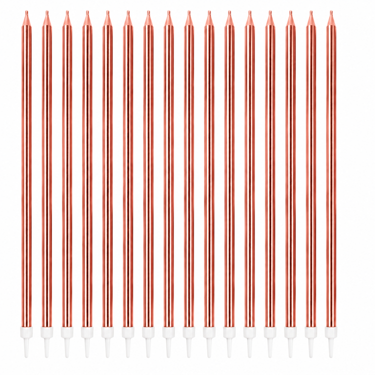Tall Cake Candle Toppers Rose Gold Extra Long 18cm Birthday Cake Decoration