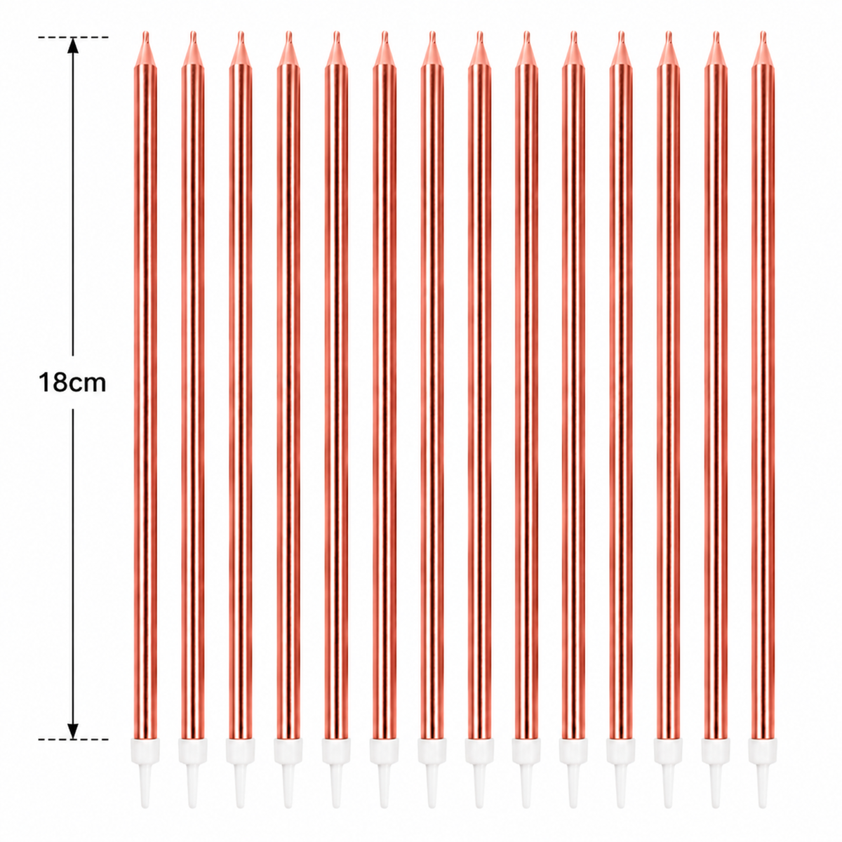 16 Extra Tall Candles & Holders 18cm Birthday Party Cake Topper Decoration Pick