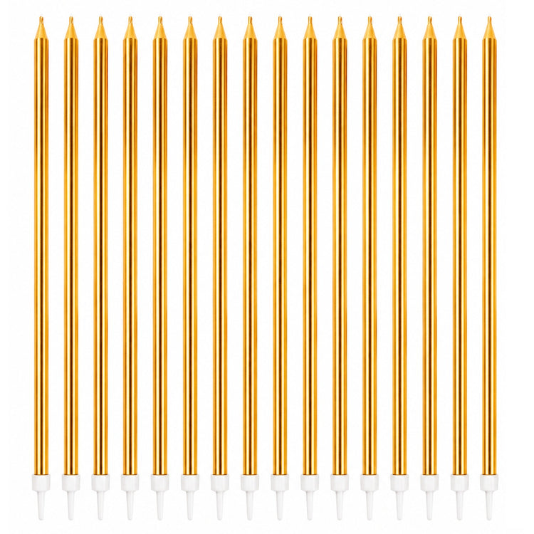 Tall Cake Candle Toppers Gold Extra Long 18cm Birthday Cake Decoration Display