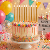 16 Extra Tall Candles & Holders 18cm Birthday Party Cake Topper Decoration Pick