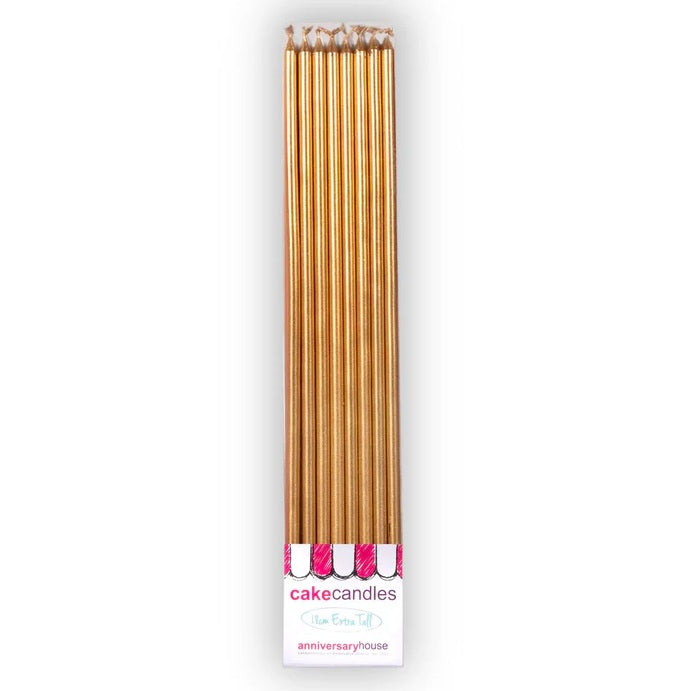 Tall Cake Candle Toppers Gold Extra Long 18cm Birthday Cake Decoration Display