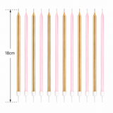 16 Extra Tall Candles & Holders 18cm Birthday Party Cake Topper Decoration Pick