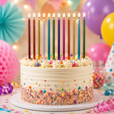 16 Extra Tall Candles & Holders 18cm Birthday Party Cake Topper Decoration Pick