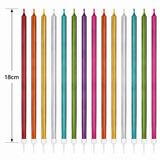 16 Extra Tall Candles & Holders 18cm Birthday Party Cake Topper Decoration Pick