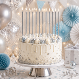 16 Extra Tall Candles & Holders 18cm Birthday Party Cake Topper Decoration Pick