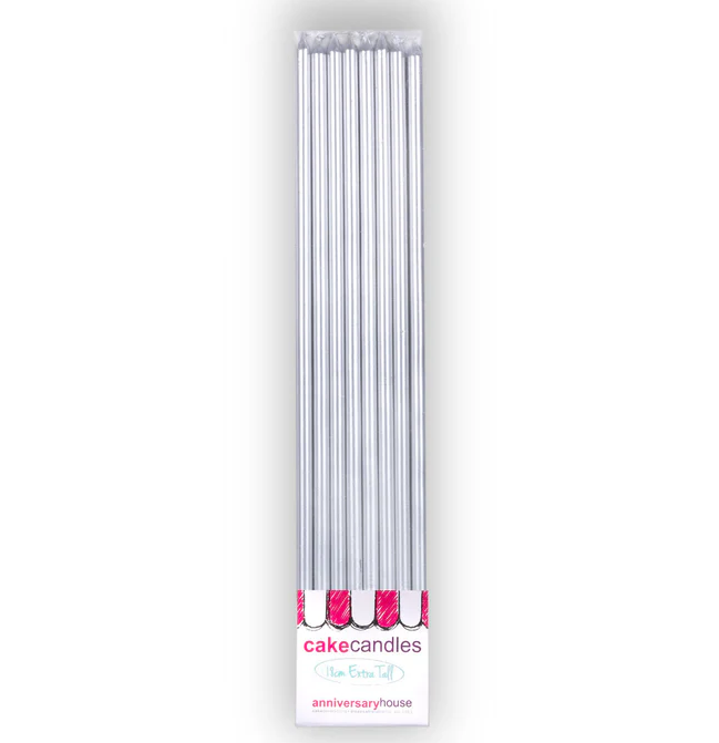 16 Extra Tall Candles & Holders 18cm Birthday Party Cake Topper Decoration Pick
